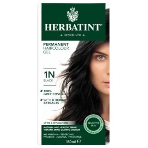 Vopsea Pentru Par Negru 1N, 150ml, Herbatint