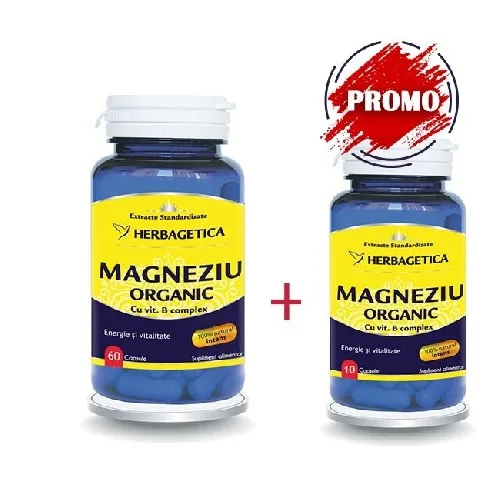 Magneziu Organic 60+10 cps Herbagetica