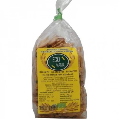 Biscuiti Integrali Spelta Cu Seminte Dovleac, 200gr, EcoMania