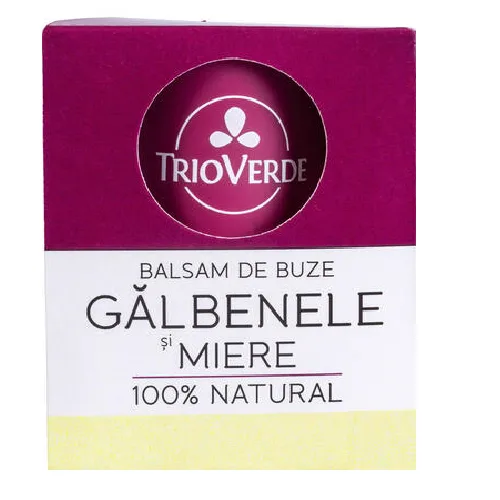 Balsam de Buze cu Galbenele si Miere, Bio, 4gr, Trio Verde