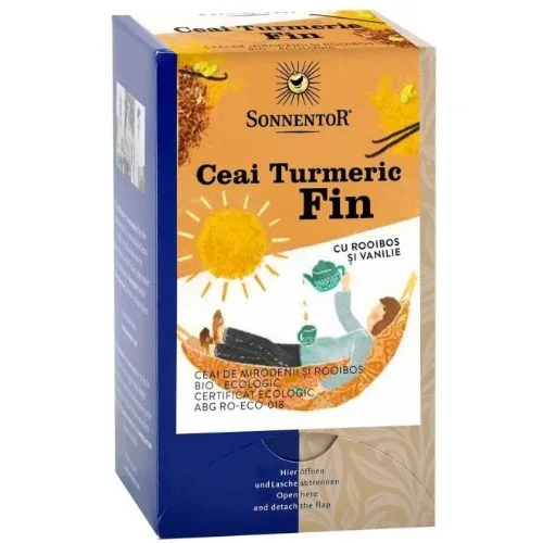 Ceai Turmeric Fin cu Rooibos si Vanilie, 18 plicuri, Sonnentor