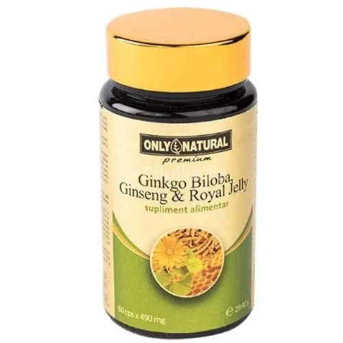 Ginkgo Ginseng Royal Jelly 60 cps Only Natural