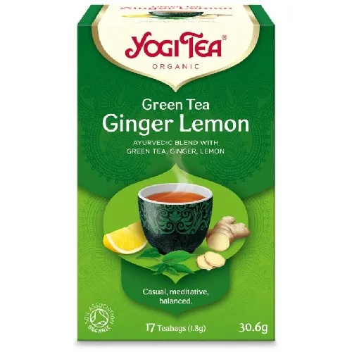 Ceai Verde cu Ghimbir si Lamaie, 17plicuri, Yogi Tea
