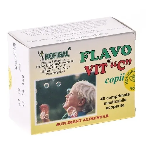 Flavo Vit C Copii 200mg 40cpr Hofigal