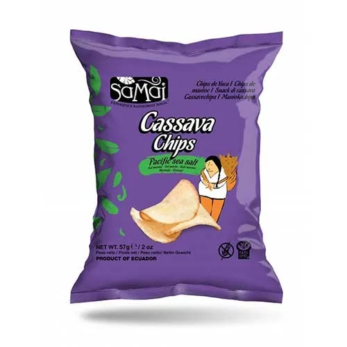 Chips Manioc cu Sare de Mare, 57g, Samai