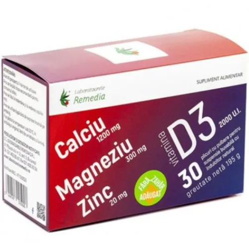 Ca Mg Zn D3 30plicuri Remedia