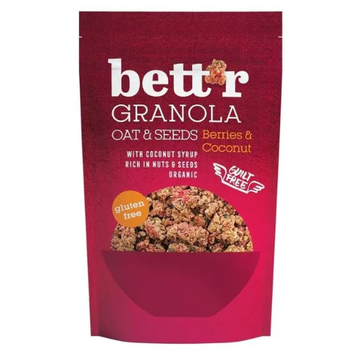 Granola Fructe de Padure si Cocos Fara Gluten Eco 300g, Bettr