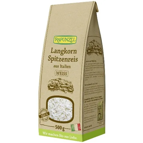 Orez alb cu bob lung, 500g, Rapunzel