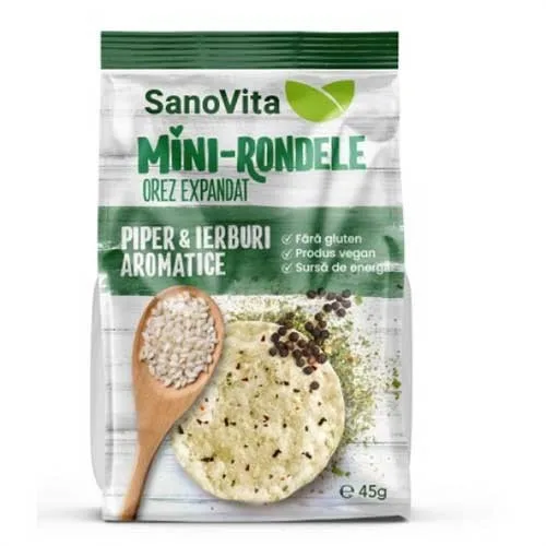 Mini Rondele Piper Ierburi 45g, Sano Vita