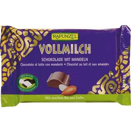 Ciocolata Cristalino Cu Lapte Integral si Migdale 100gr Rapunzel