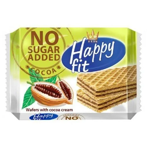 Napolitane Cacao fara Zahar, 95g, Happy Fit