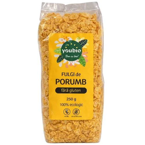Fulgi de porumb, fara gluten, organic 250g, youbio