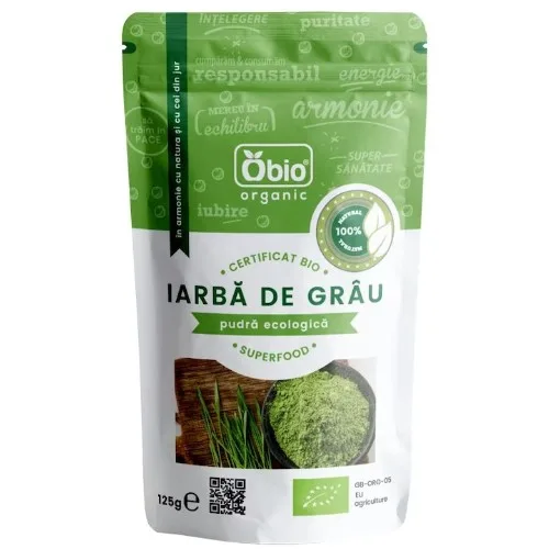 Pulbere Iarba de Grau, Eco, 125g, Obio