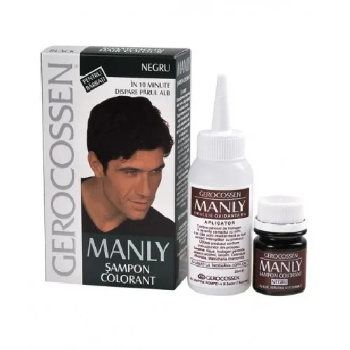 Sampon Colorant pentru Barbati Negru 25ml Gerocossen