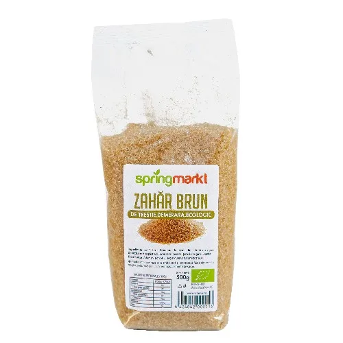 Zahar brun ecologic Demerara din trestie 500gr, springmarkt