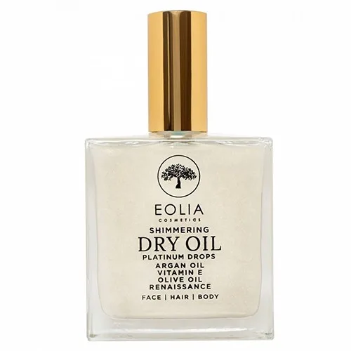 Ulei organic uscat cu sclipici, Platinum Drops, Renaissance, 100ml, Eolia