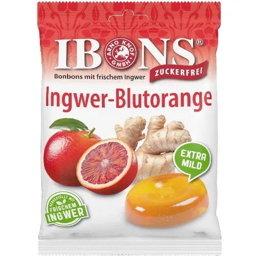 Dropsuri cu Ghimbir si Portocala Rosie 75gr Ibons