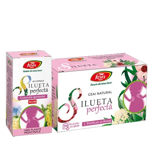 Silueta Perfecta Controlul Apetitului 60cps + Ceai Cadou Fares