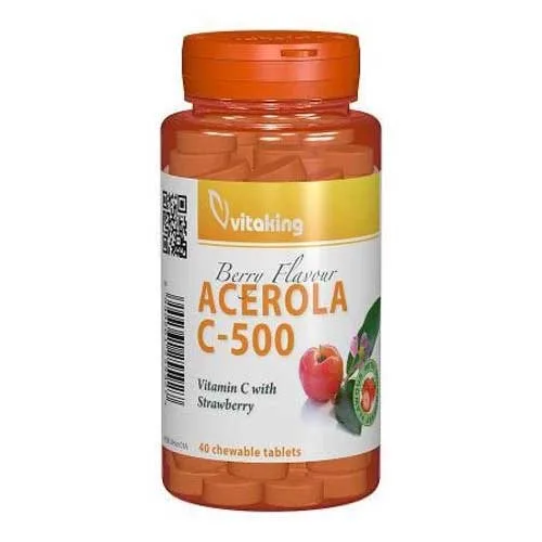 Vitamina C 500 Capsuni 40cpr, Vitaking