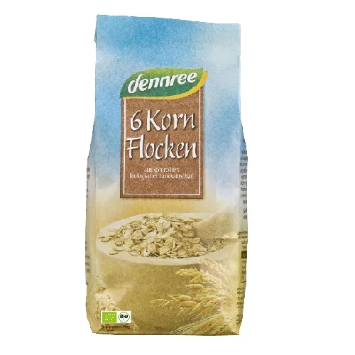 Fulgi din 6 Cereale Eco 500gr Dennree