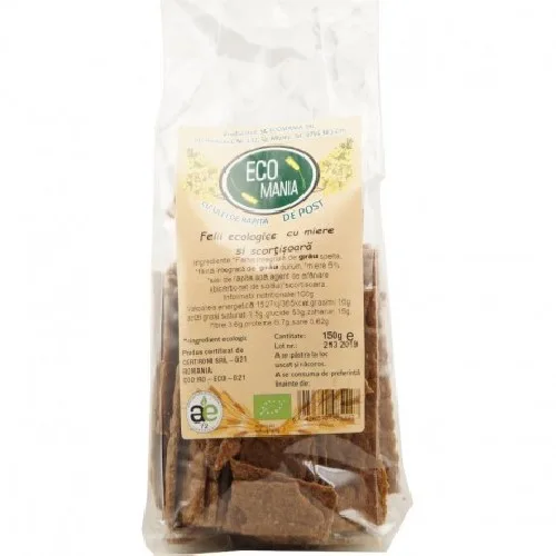Felii Ecologice cu Miere si Ghimbir, 150gr, EcoMania