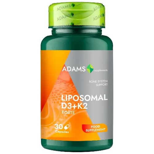 Liposomal D3 + K2 Forte, 30cps, Adams Supplements