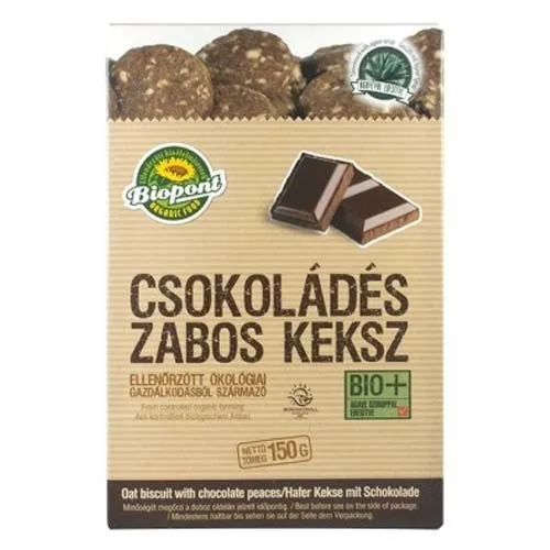 Biscuiti din Ovaz cu Ciocolata Bio 150gr Biopont