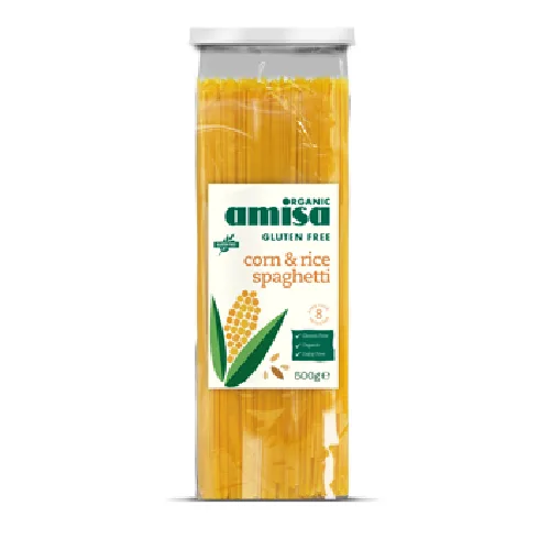 Spaghetti din Orez si Porumb Fara Gluten Bio 500gr Amisa