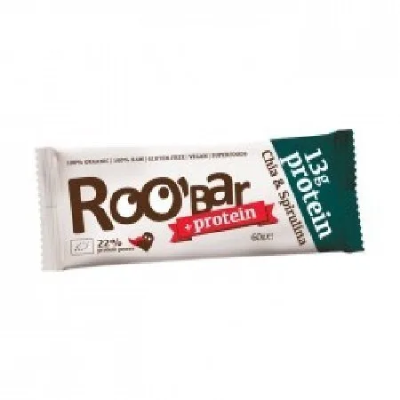 Baton Roobar Chia si Spirulina (cu 13g de proteine)  60g