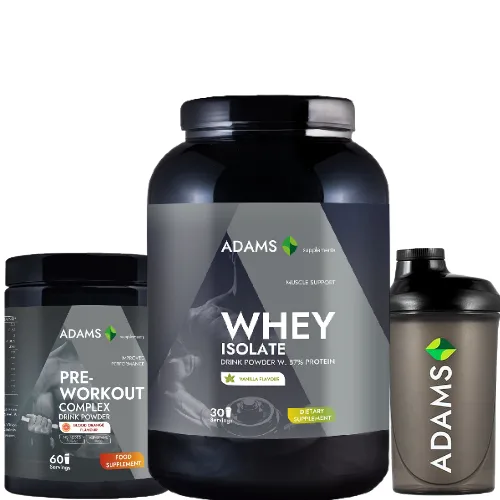 Pachet Izolat proteic din zer, vanilie, 908g & PreWorkout Complex