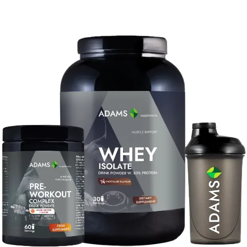 Pachet Izolat proteic din zer (ciocolata), 908g & PreWorkout Complex