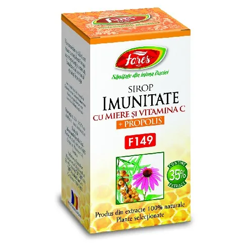 Sirop Imunitate cu Miere, Propolis si Vitamina C 100ml Fares