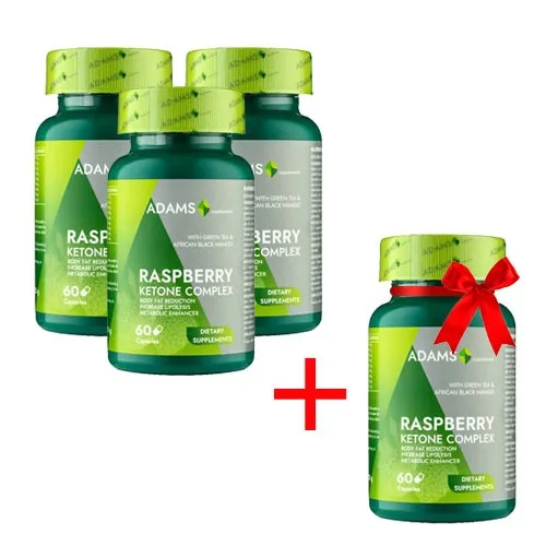Pachet Raspberry Ketone Adams 3+1 gratis