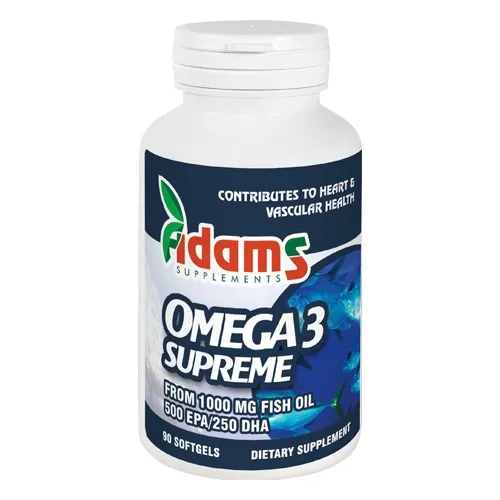 Omega 3 Supreme 500EPA/250DHA 90cps. Adams Supplements