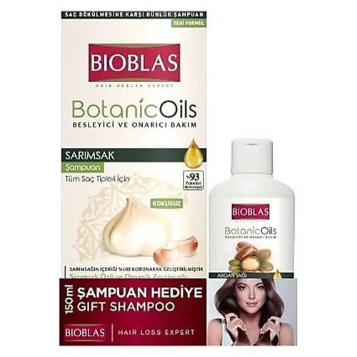 Sampon cu Usturoi 360 ml si Sampon Argan 150ml, Toate Tipurile Par, Bioblas