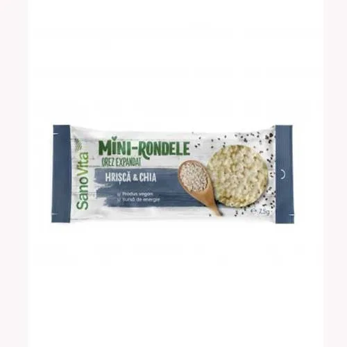 Mini Rondele Orez Hrisca Chia, 7.5g, Sano Vita