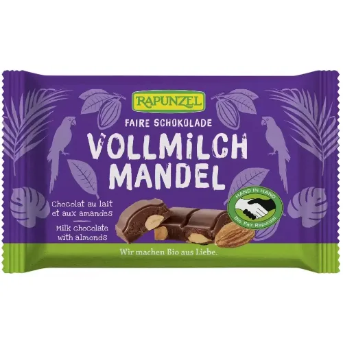 Ciocolata Cristalino cu Migdale Intregi Eco 100gr Rapunzel