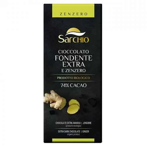 Ciocolata  Neagra Extra Cu Ghimbir Fara Gluten Eco 80gr Sarchio