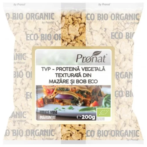 Proteina Vegetala Texturata din Mazare si Bob Eco 200gr Pronat