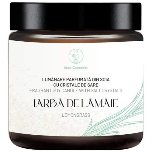 Lumanare Parfumata cu cristale de Sare, Iarba si Lamaie, 100ml, Idea Cosmetics
