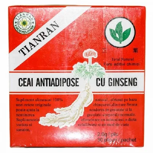 Ceai Antiadipos Rosu cu Ginseng 30dz Sanye