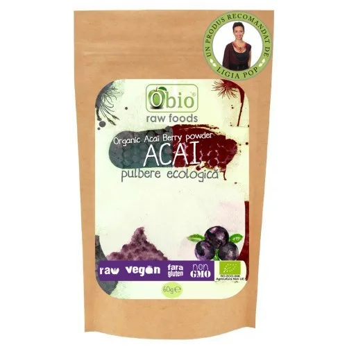 Acai Pulbere Bio 60gr Obio
