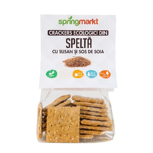Crackers Eco cu Susan si sos de Soia, 100gr, springmarkt