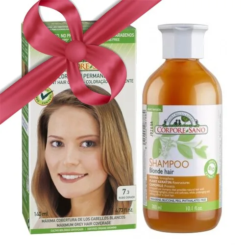 Pachet Vopsea Permanenta Naturala+Sampon Par Blond