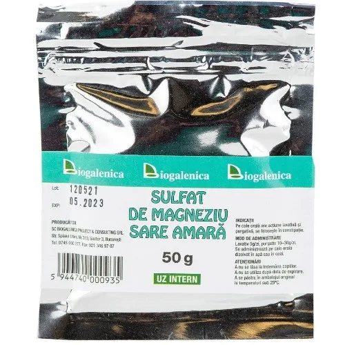 Sulfat de Magneziu, Sare Amara, Uz intern, 50g, Biogalenica