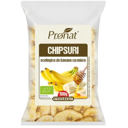 Chipsuri Banane cu  Miere Eco 100gr Pronat